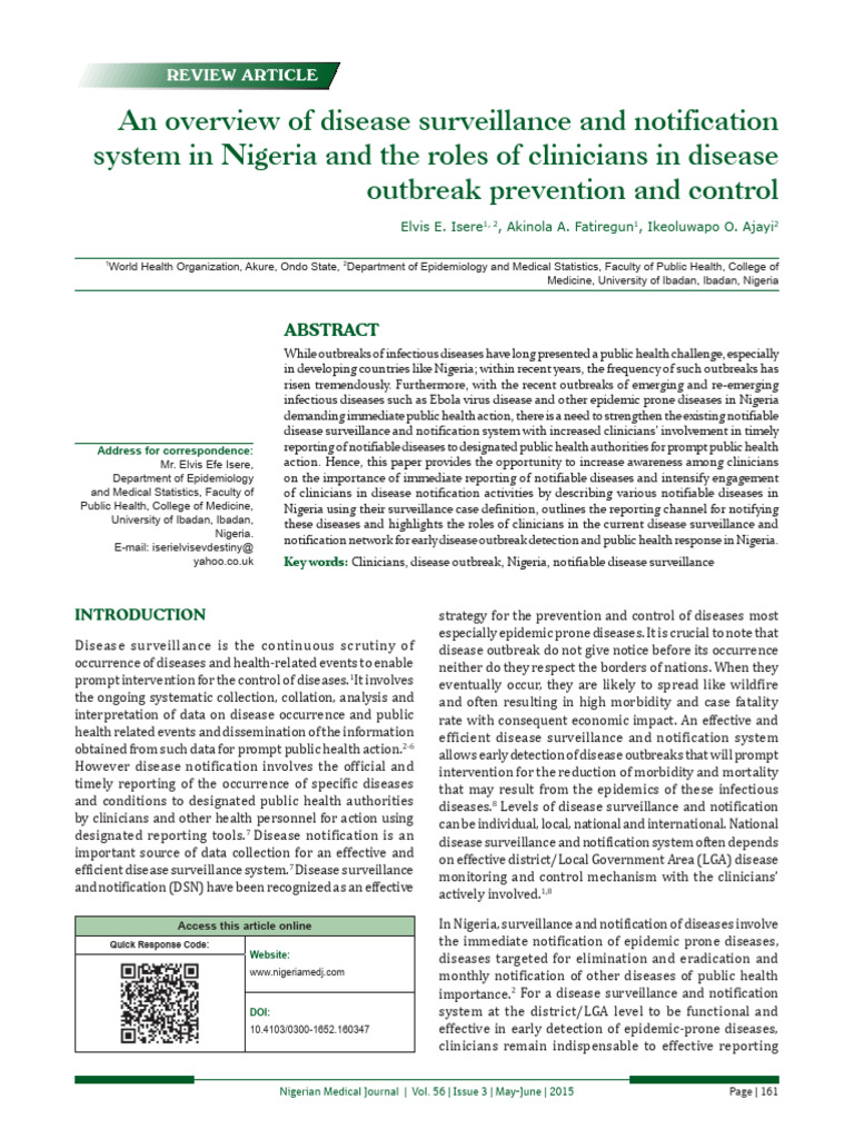 Disease Surveillance in Nigeria | PDF | Public Health | Eradication Of ...