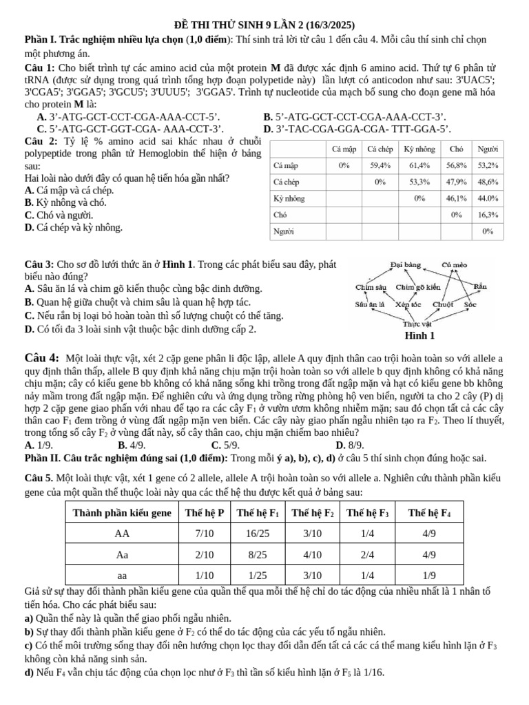 Sinh học | PDF