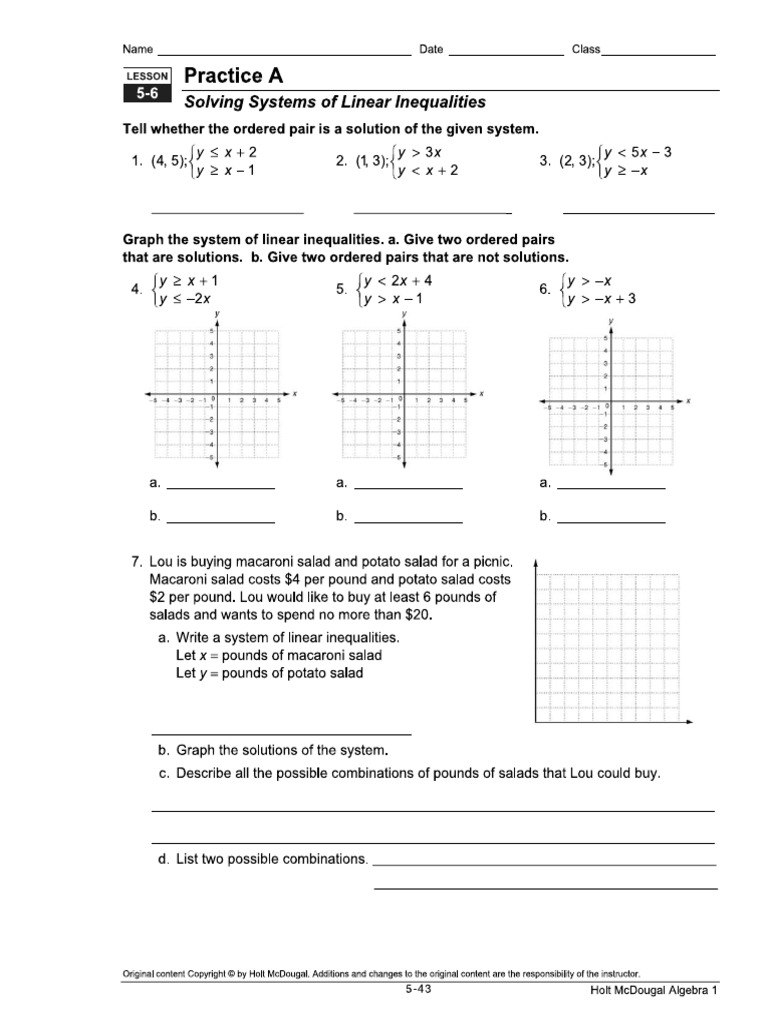 Solving Systems of Linear Inequality | PDF