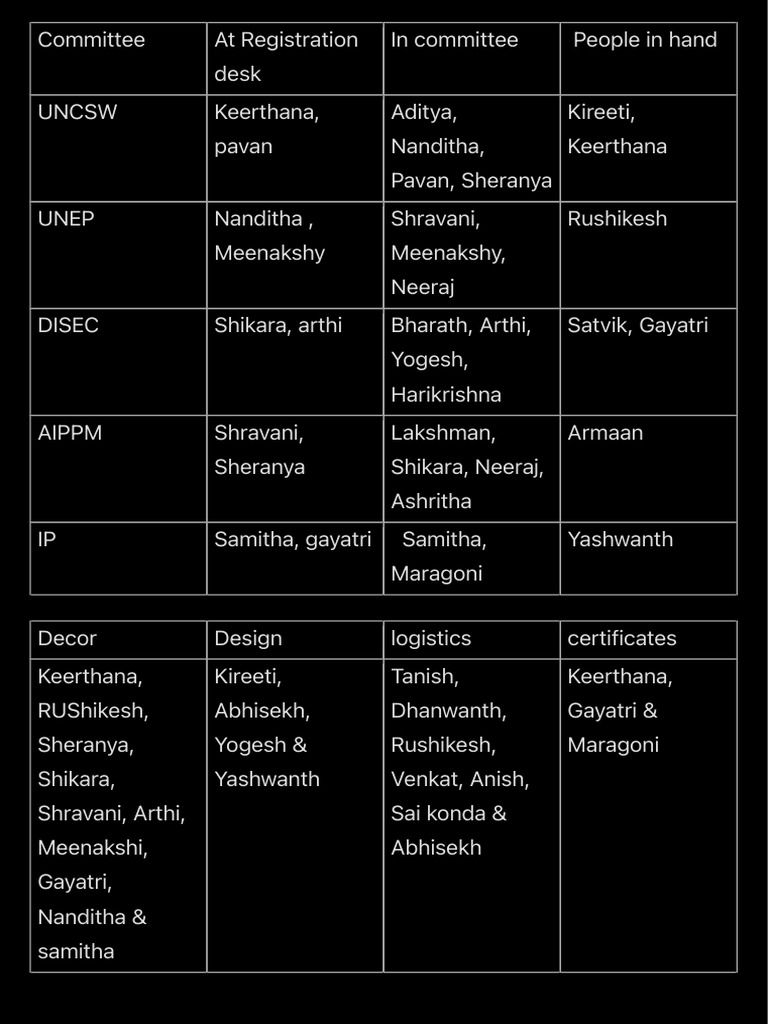 UN Committee Registration and Logistics | PDF