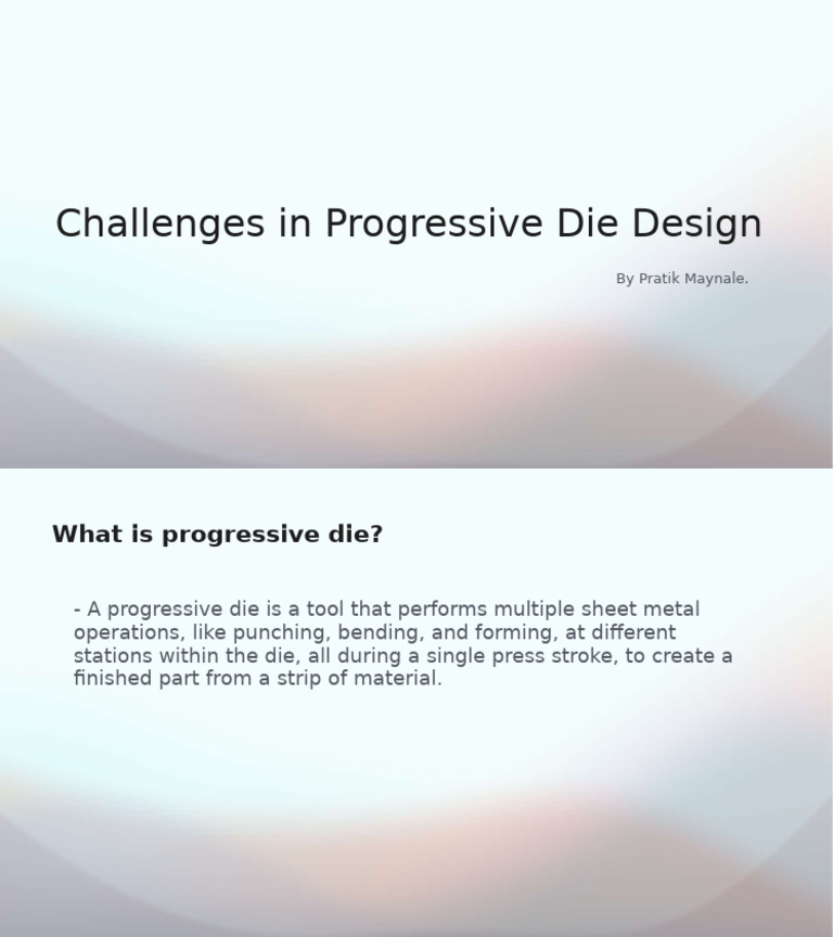 Progressive Die Design Challenges | PDF