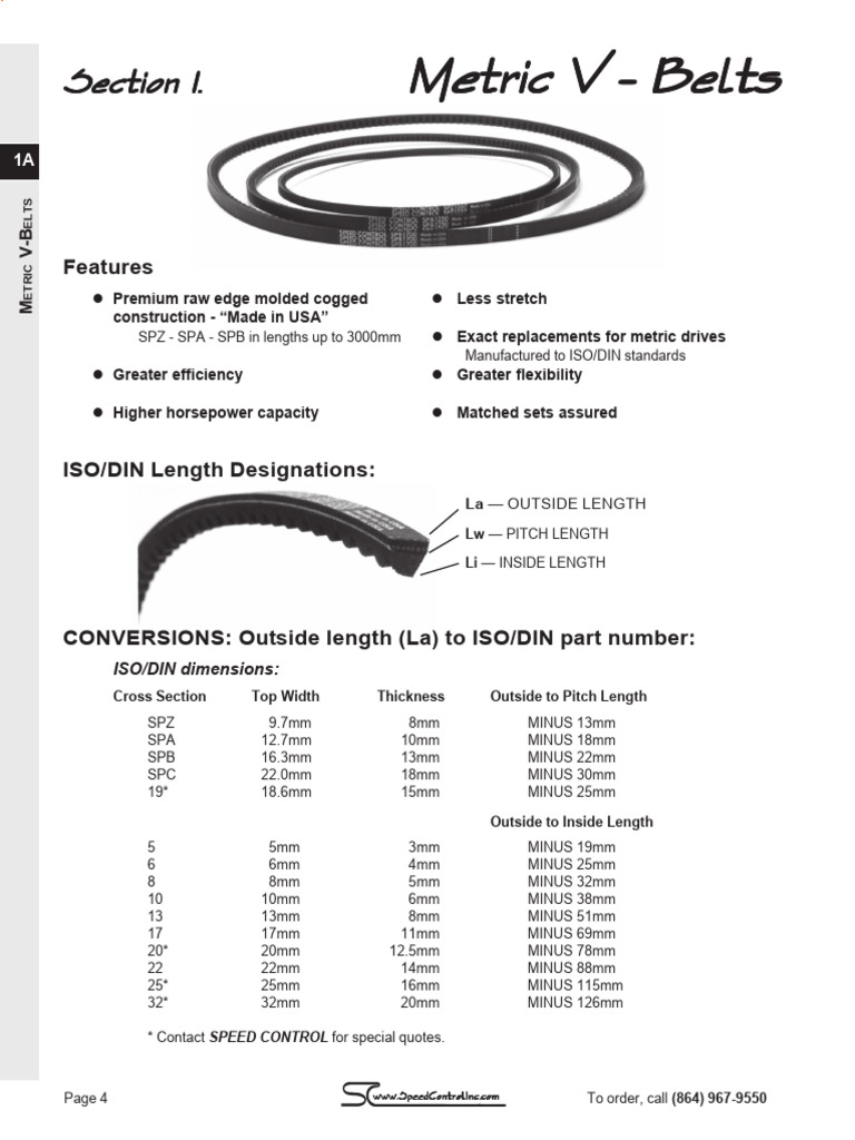 Metric V-Belts Pricing and Specifications | PDF | Belt (Mechanical ...
