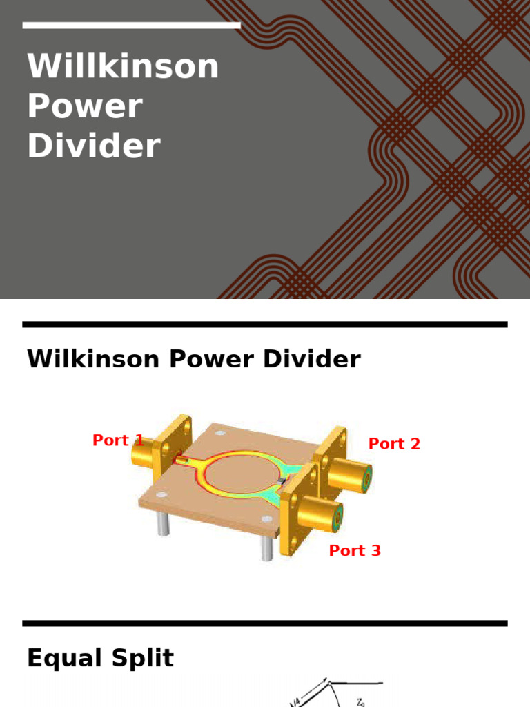 Unequal Wilkinson Power Divider Design | PDF