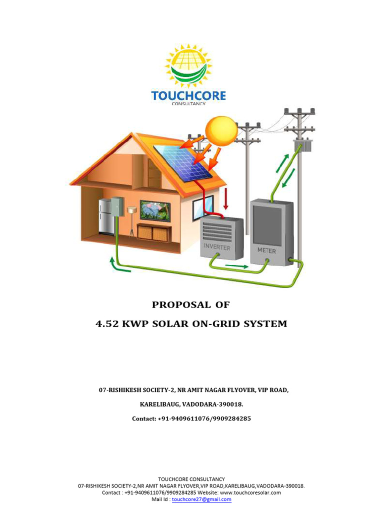 Tata Solar 4.52 KWP On-Grid Proposal | PDF | Solar Power | Photovoltaics