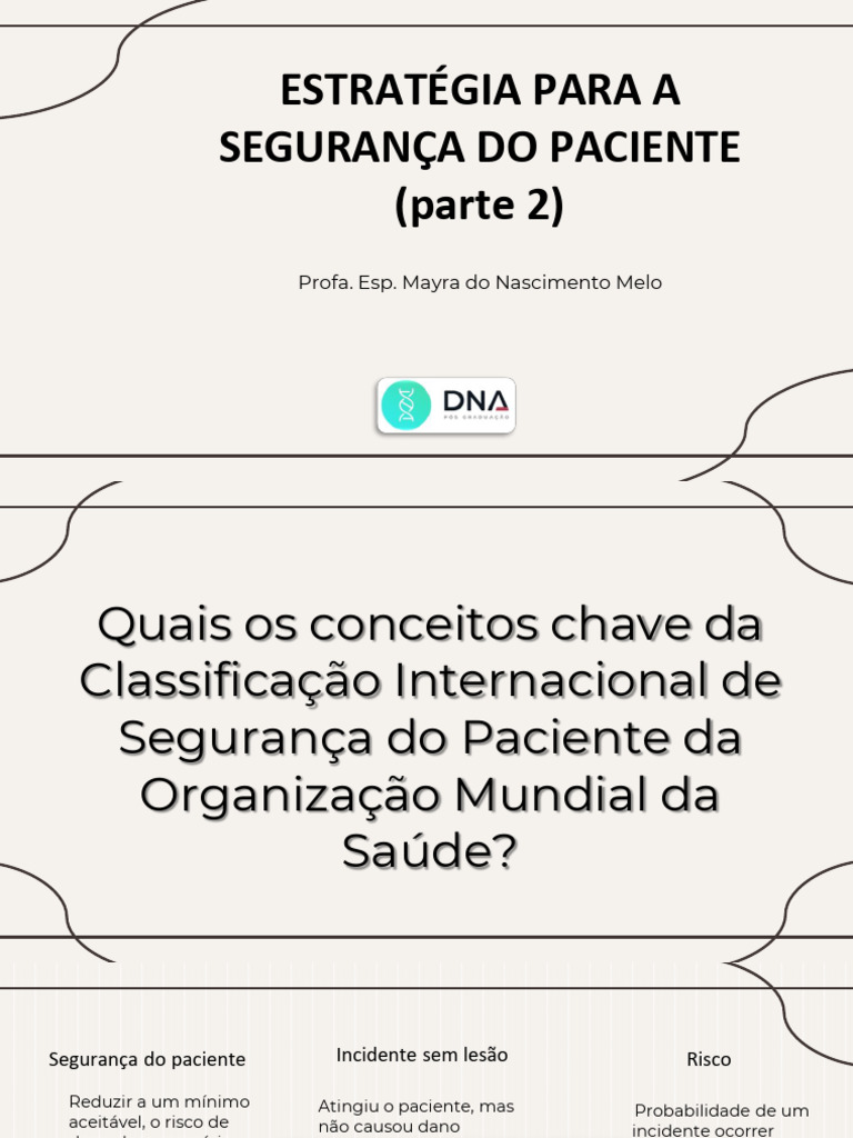 Classificação Internacional de Segurança do Paciente | PDF | Segurança ...