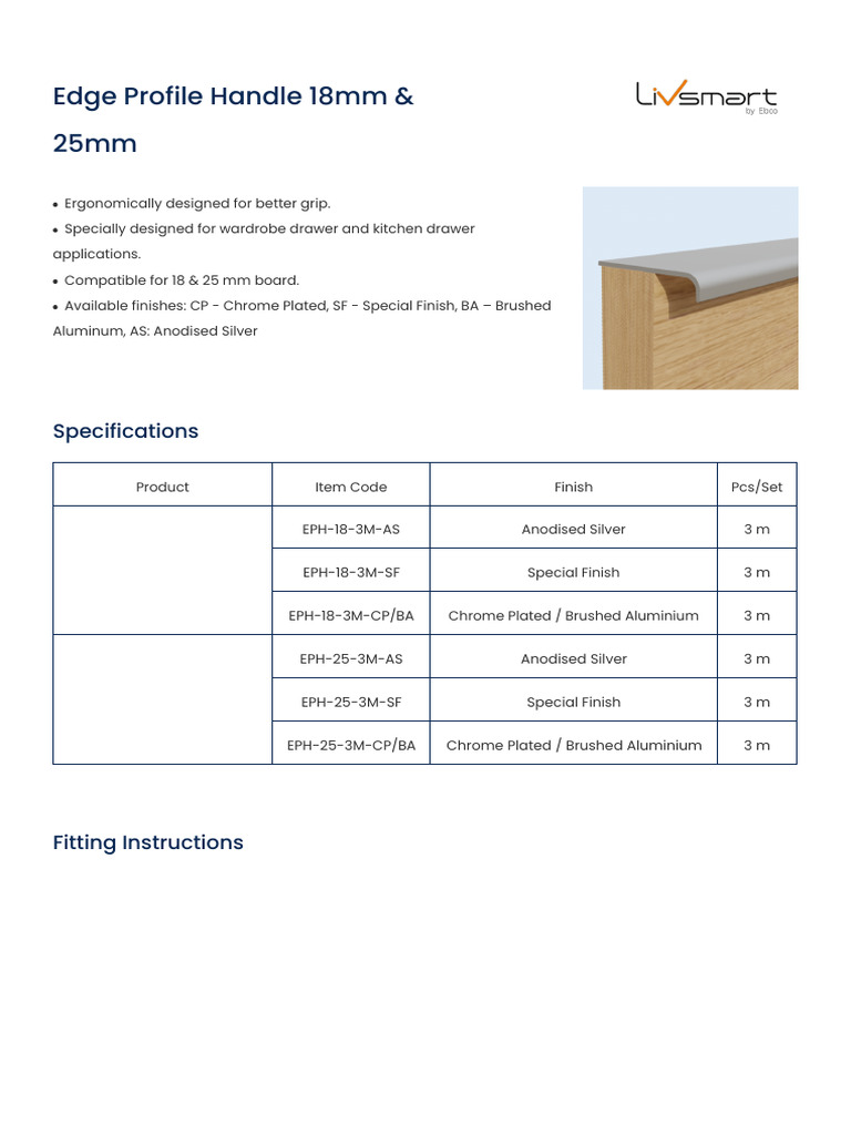 Edge Profile Handles for Wardrobes | PDF