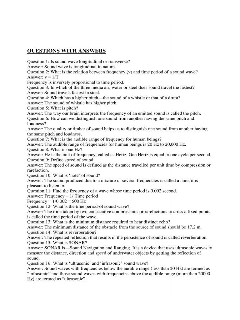 Chapter 11 Sound | PDF