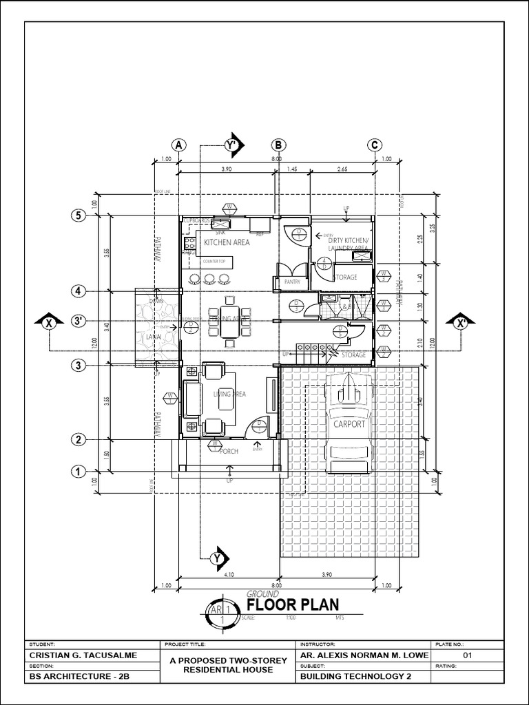 Two-Storey Residential House Plan | PDF | Room