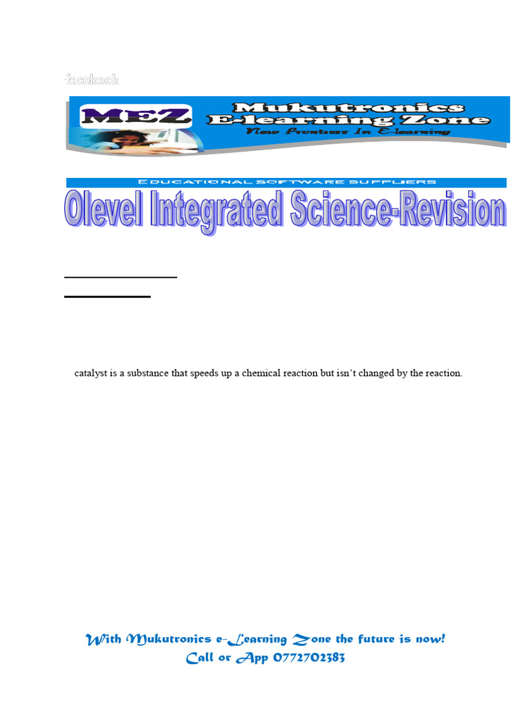 MR Muchie, Combined Science, Generall O'level Notes. | PDF | Digestion ...