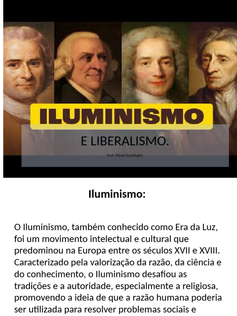Iluminismo e Liberalismo. 1° Ano | PDF | Liberalismo | Iluminismo