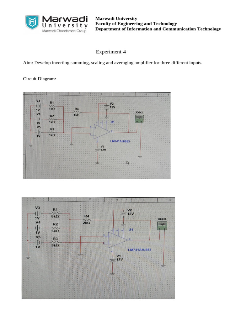 Inverting Summing and Scaling Amplifiers | PDF | Amplifier ...