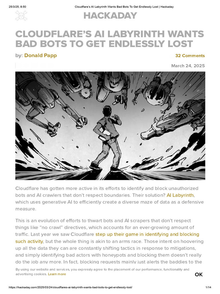 Cloudflare's AI Labyrinth for Bad Bots | PDF | Artificial Intelligence ...