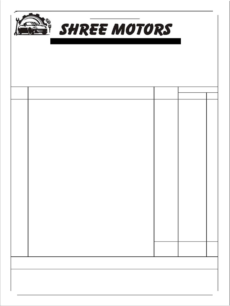 Car Service Bill Template | PDF