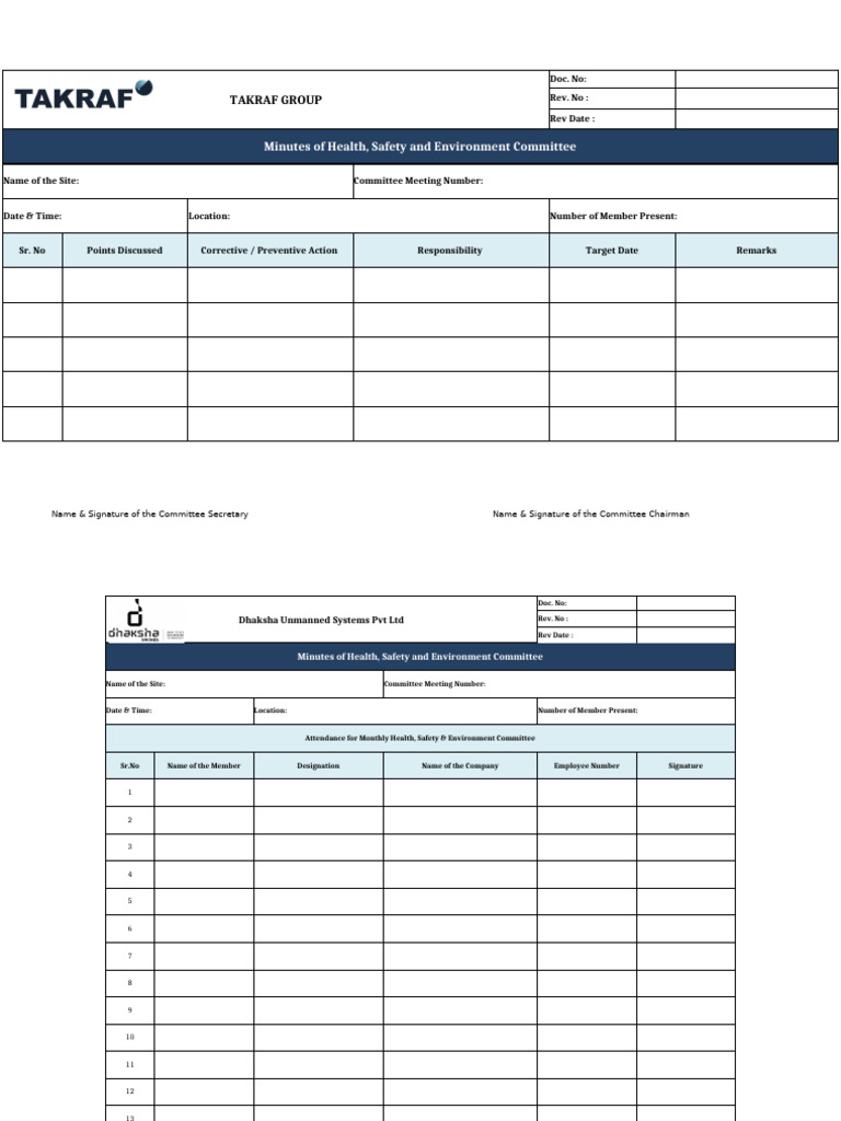 Health and Safety Committee Minutes | PDF