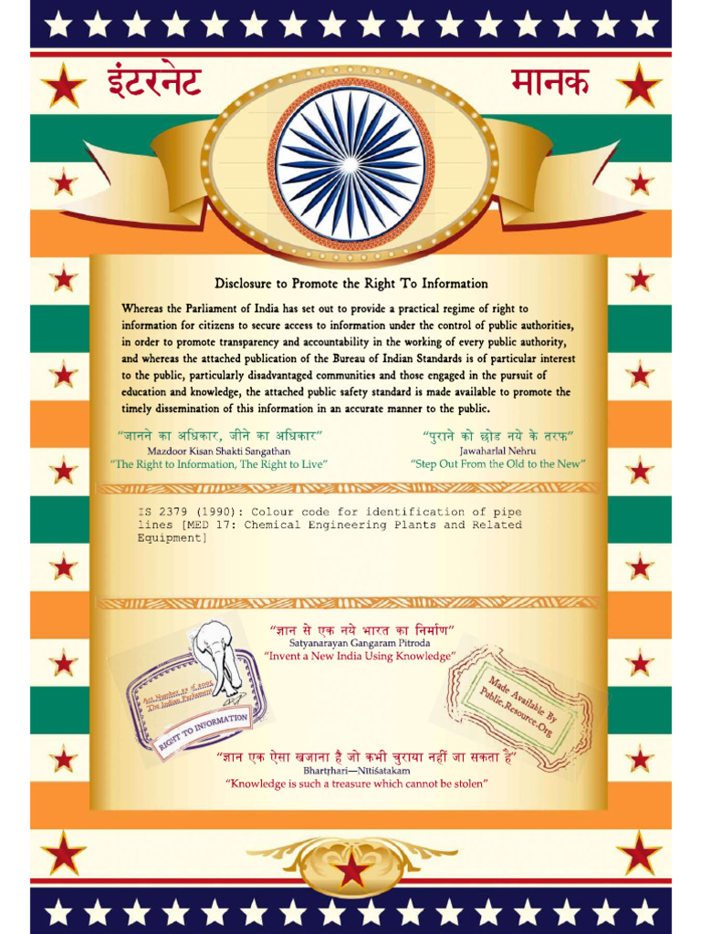 Is 2379 Pipe Line Identification Color Code | PDF