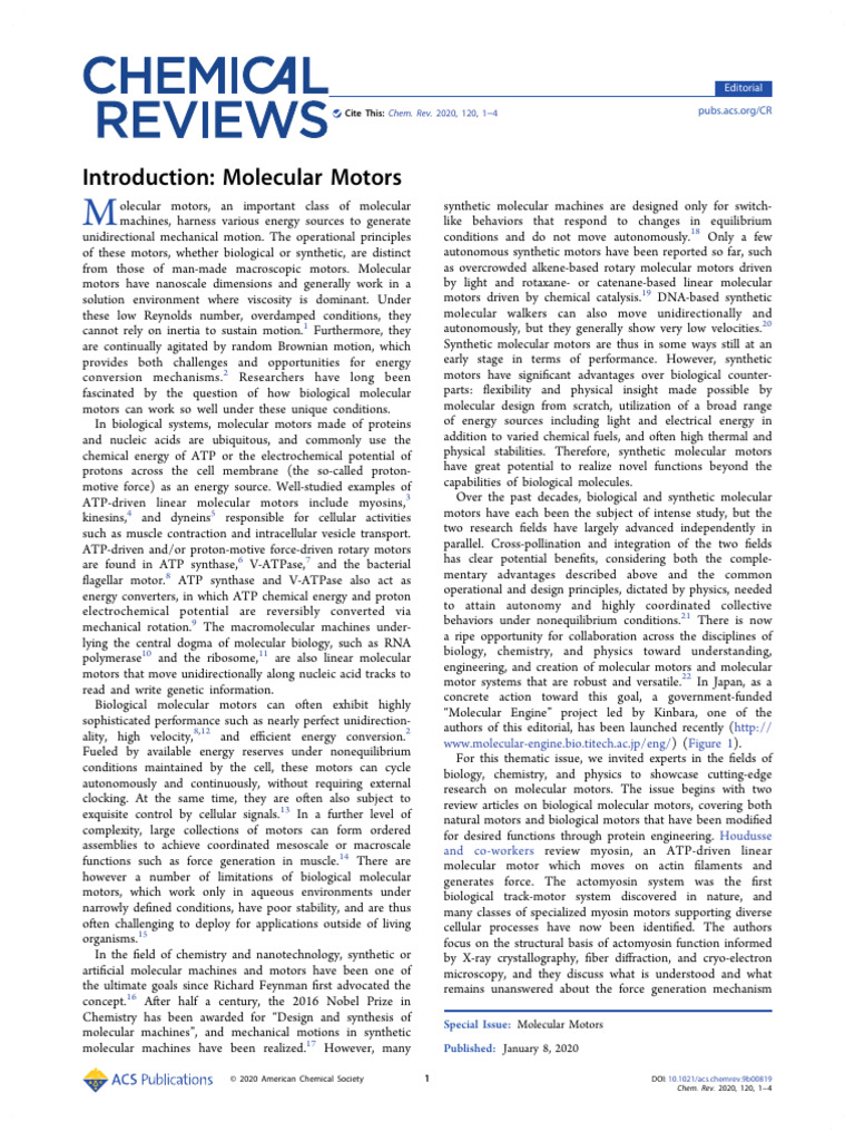 Understanding Molecular Motors | PDF | Engines | Chemistry