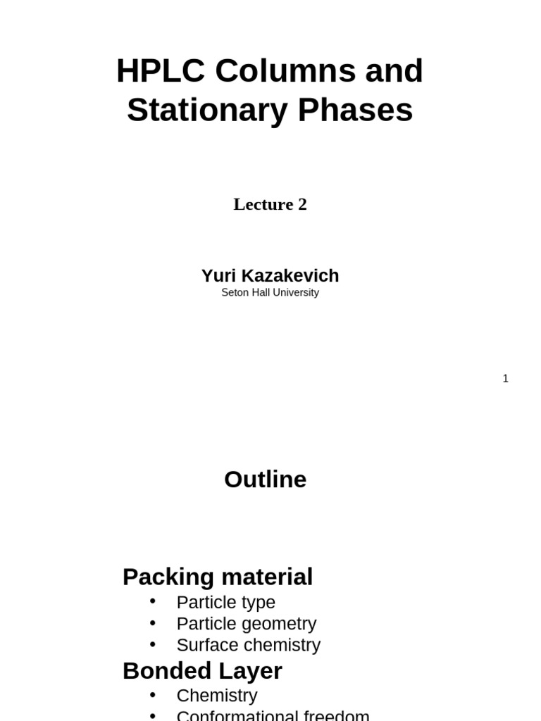 HPLC Columns: C8 & C18 Overview | PDF | High Performance Liquid ...