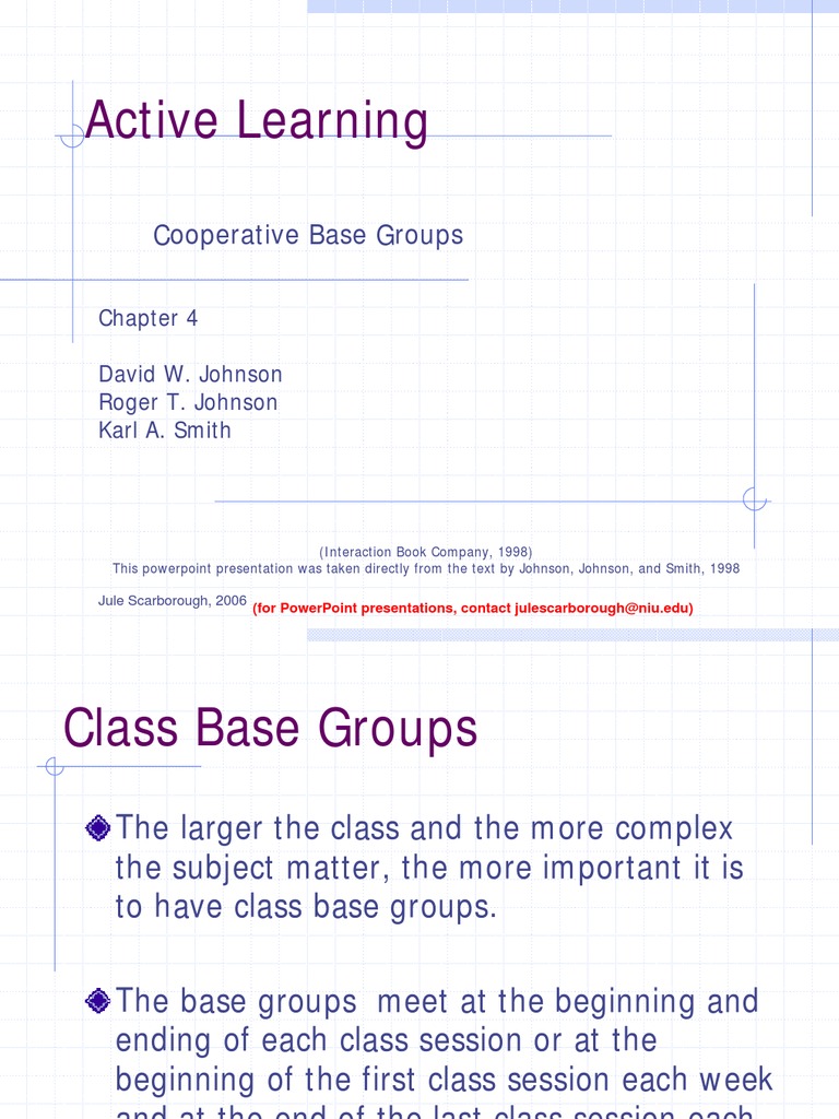 Active Learning: Cooperative Base Groups | PDF | Social Support | Homework