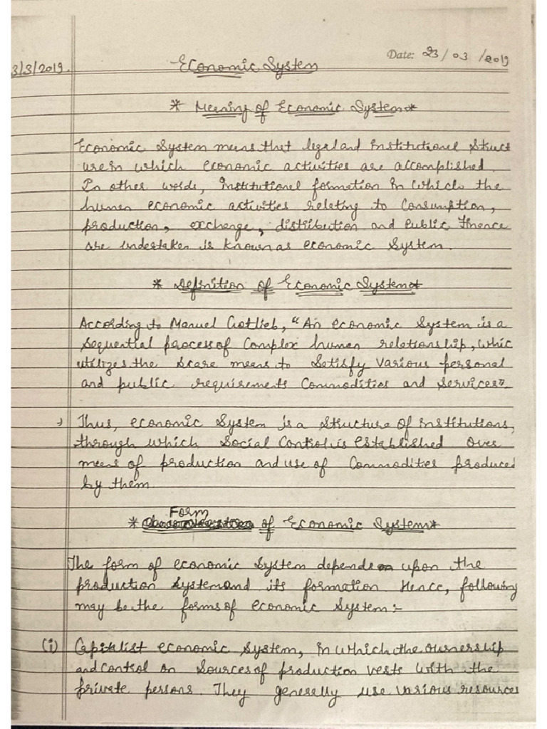 Economy and Various Forms of Economic Systems | PDF