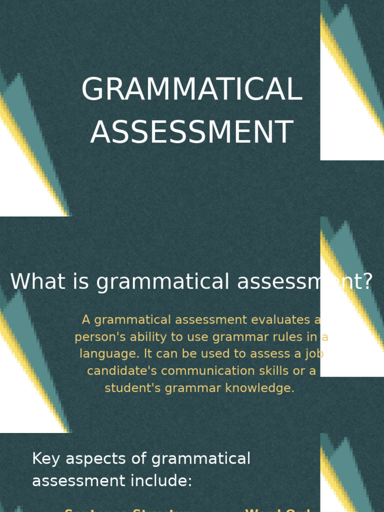 Grammatical Assessment | PDF
