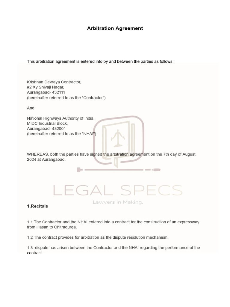 Arbitration Agreement | PDF | Arbitration | Arbitral Tribunal