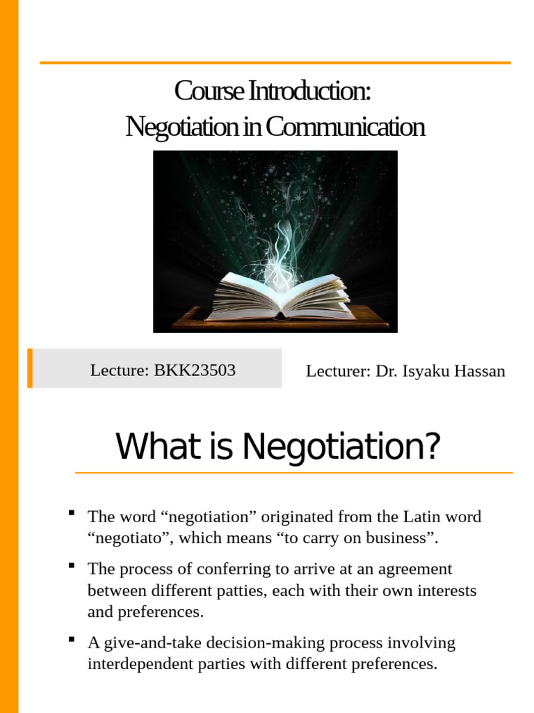 Negotiation Skills in Communication Course | PDF | Negotiation ...