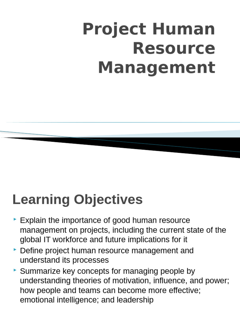 Effective Project Human Resource Management | PDF | Motivation ...