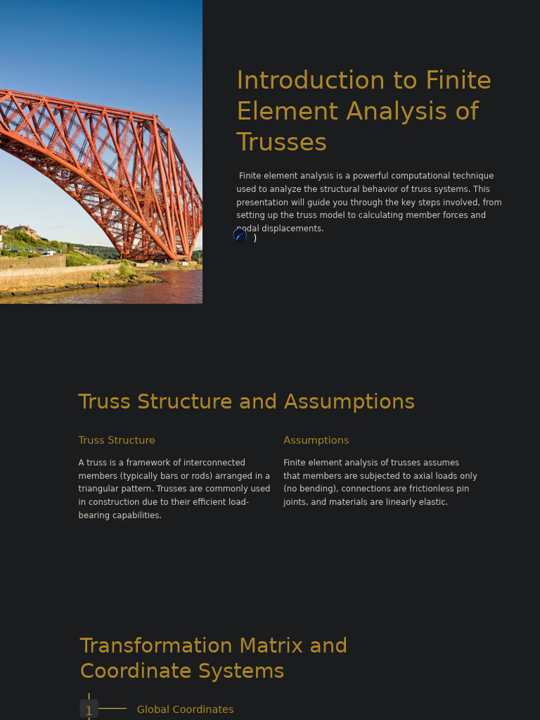 Finite Element Analysis of Trusses | PDF | Truss | Matrix (Mathematics)