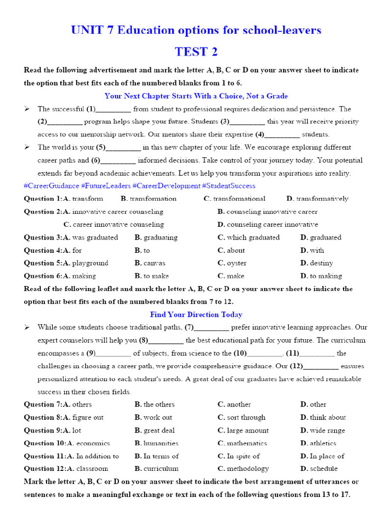 Unit 7 Grade 11 Test 2docx - 1600 - PDF - Gdrive.vip | PDF