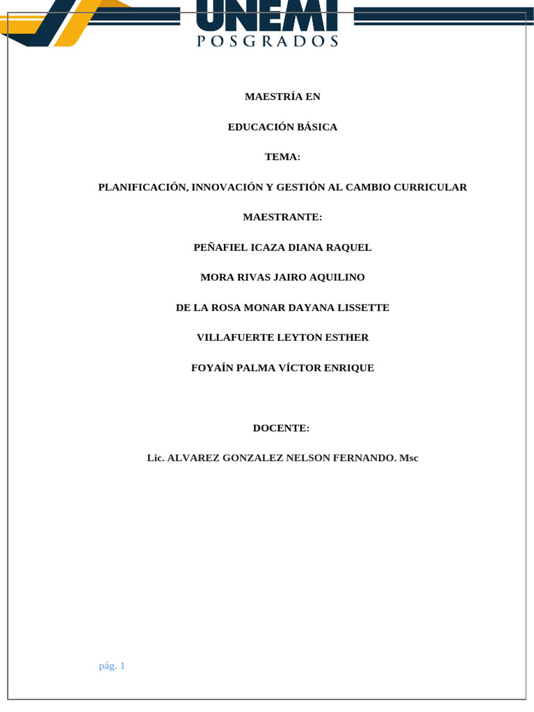 Planificación Curricular en Educación Básica | PDF | Plan de estudios ...