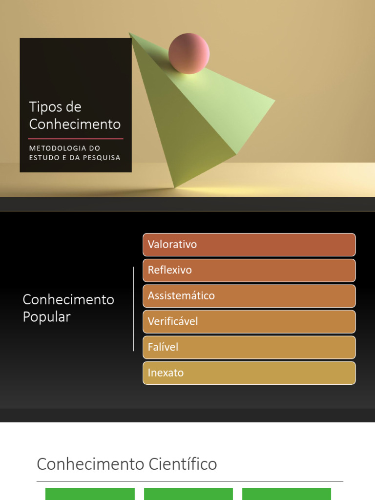 Tipos de Conhecimento Popular e Científico | PDF