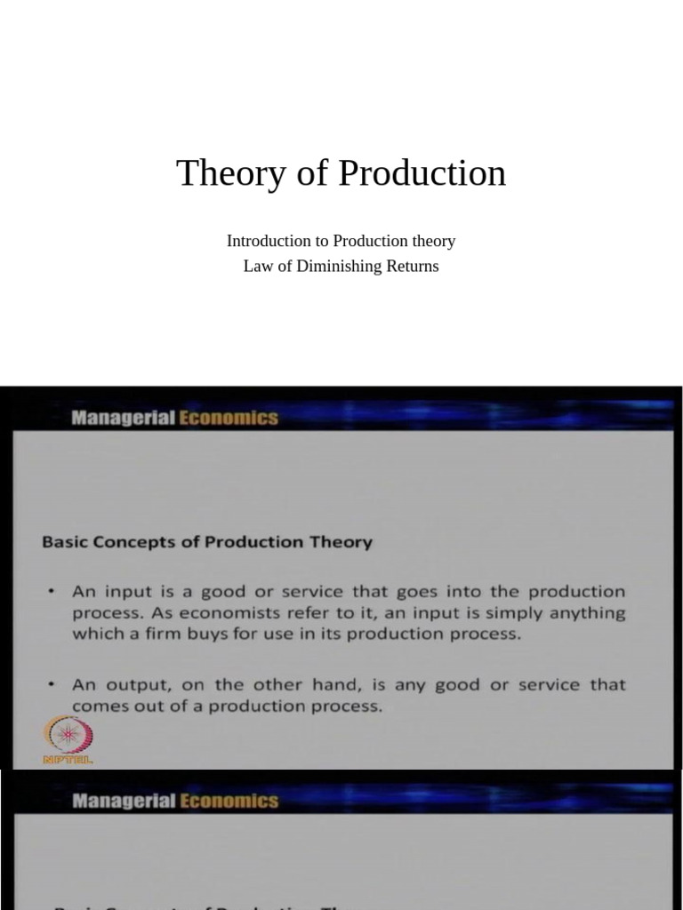 Understanding Production Theory Basics | PDF | Production Function ...