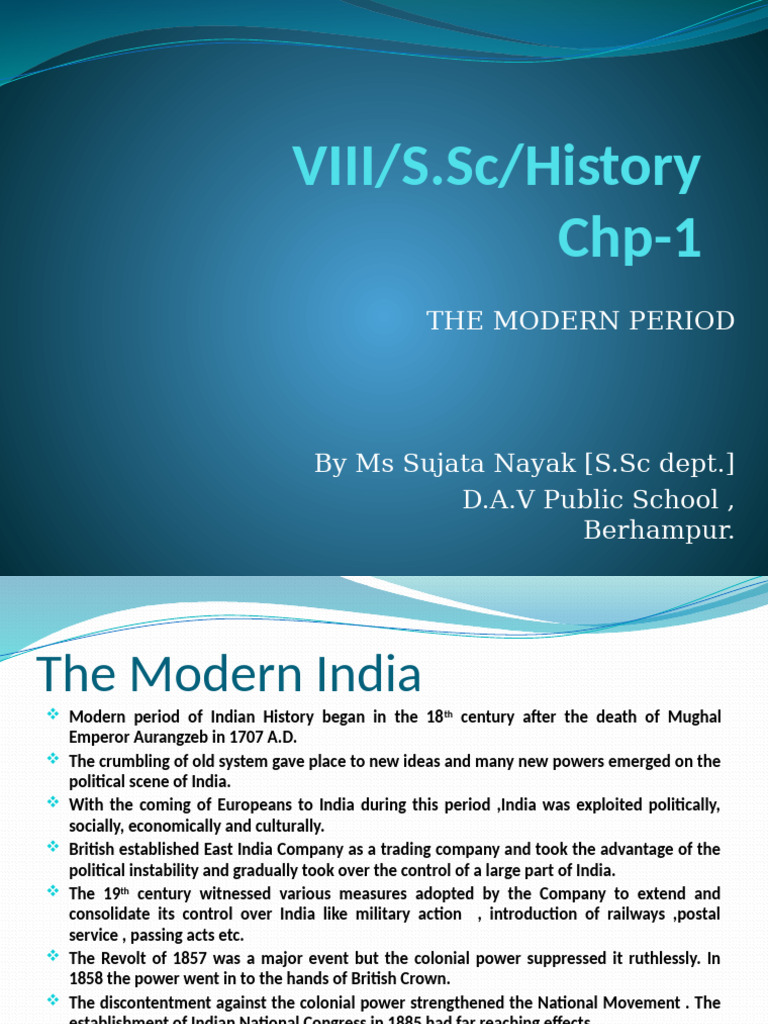 Modern Indian History Overview | PDF | British Raj | Indian ...
