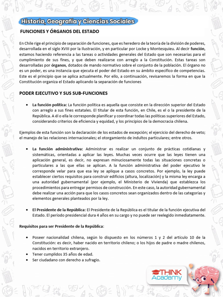 Funciones del Estado en Chile | PDF | Judicaturas | Legislador