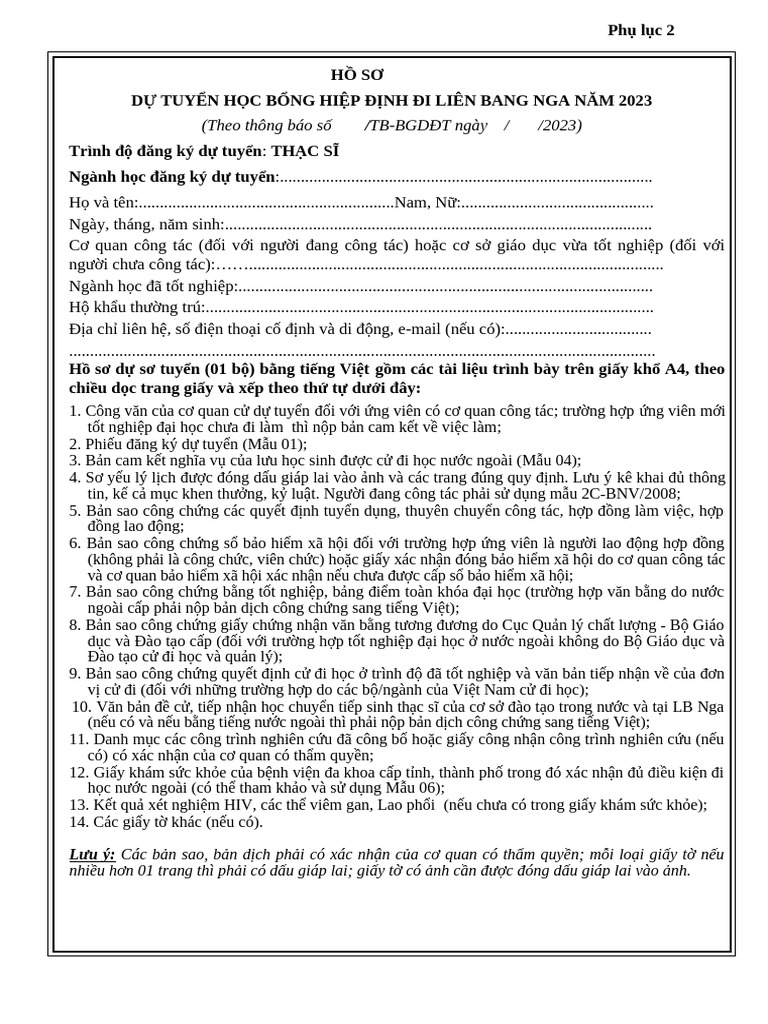 Phu Luc 2 (THS) | PDF