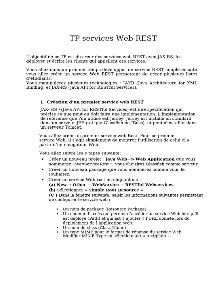 Création de services Web REST avec JAX-RS | PDF | Internet | Internet ...
