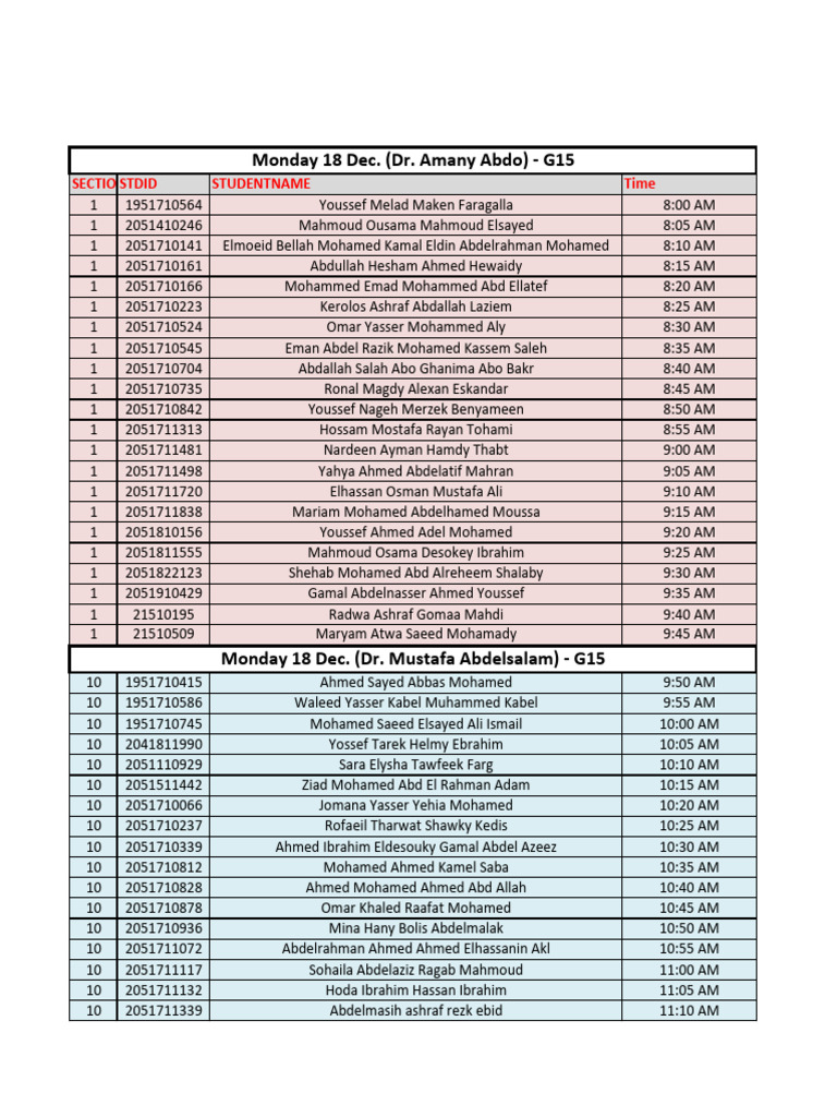 TM471 A FA23 Defense Schedule | PDF