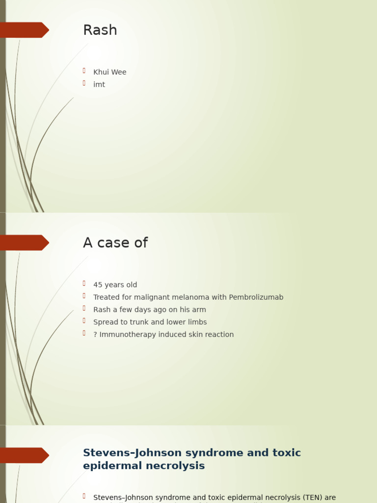 ICI Rash Reaction Side Effectes of Immunotherapy Presentation | PDF