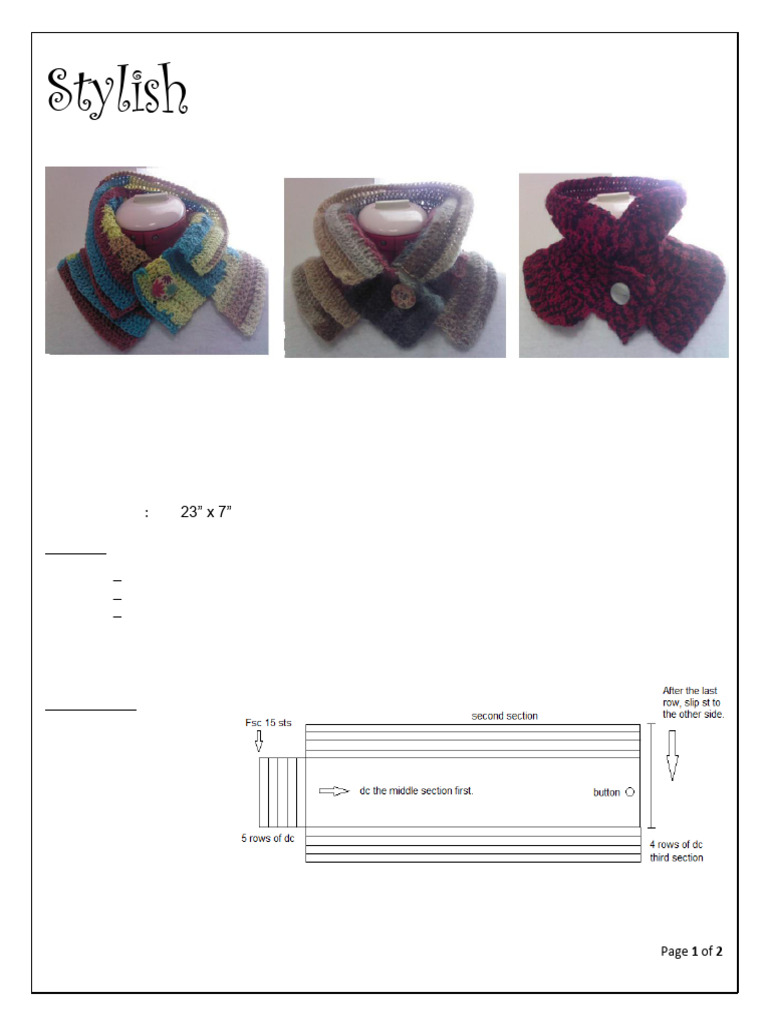 Adjustable Crochet Cowl Pattern Guide | PDF