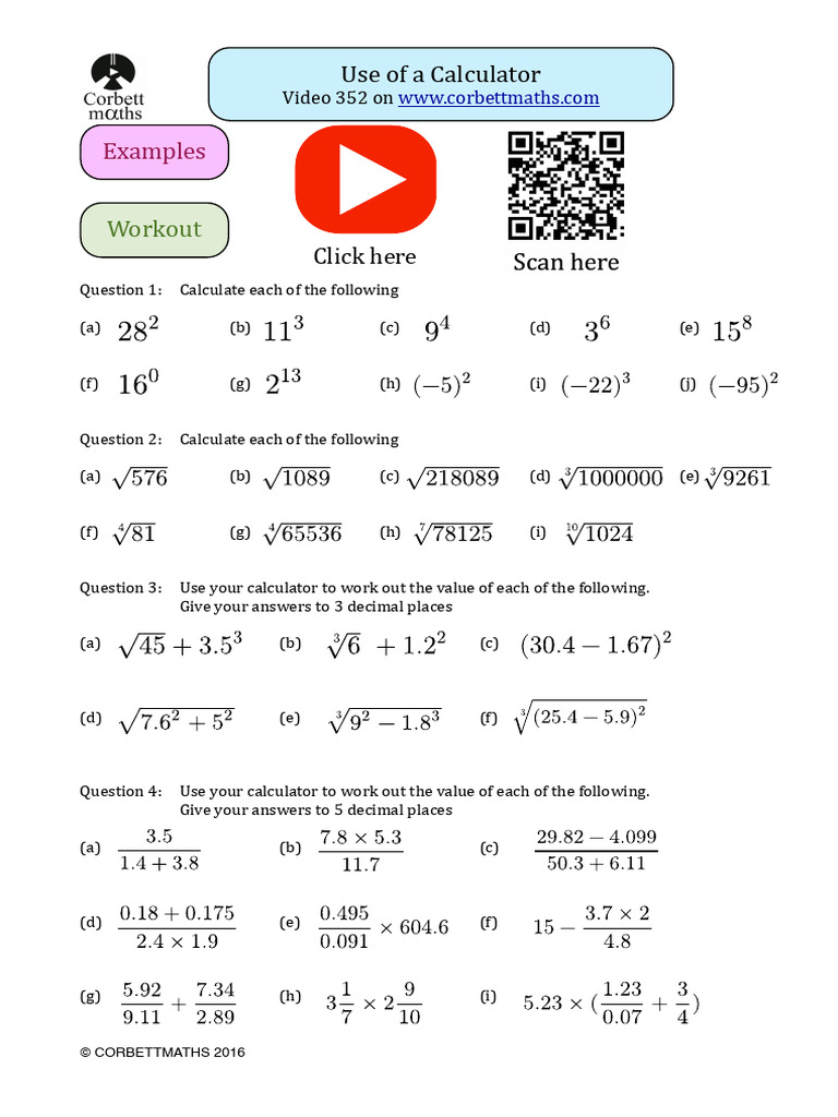 Calculator Usage for Math Problems | PDF | Arithmetic | Mathematics Of ...