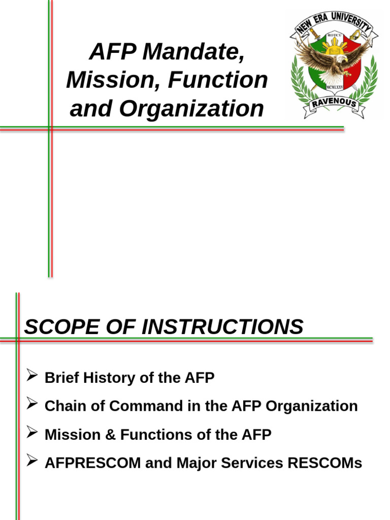 AFP Organizational Structure Overview | PDF | Philippines | Defence ...