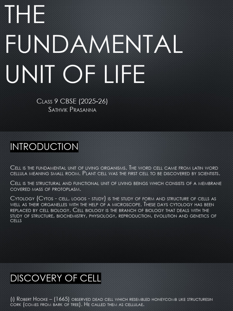 THE FUNDAMENTAL UNIT OF LIFE (New) | PDF | Endoplasmic Reticulum | Cell ...