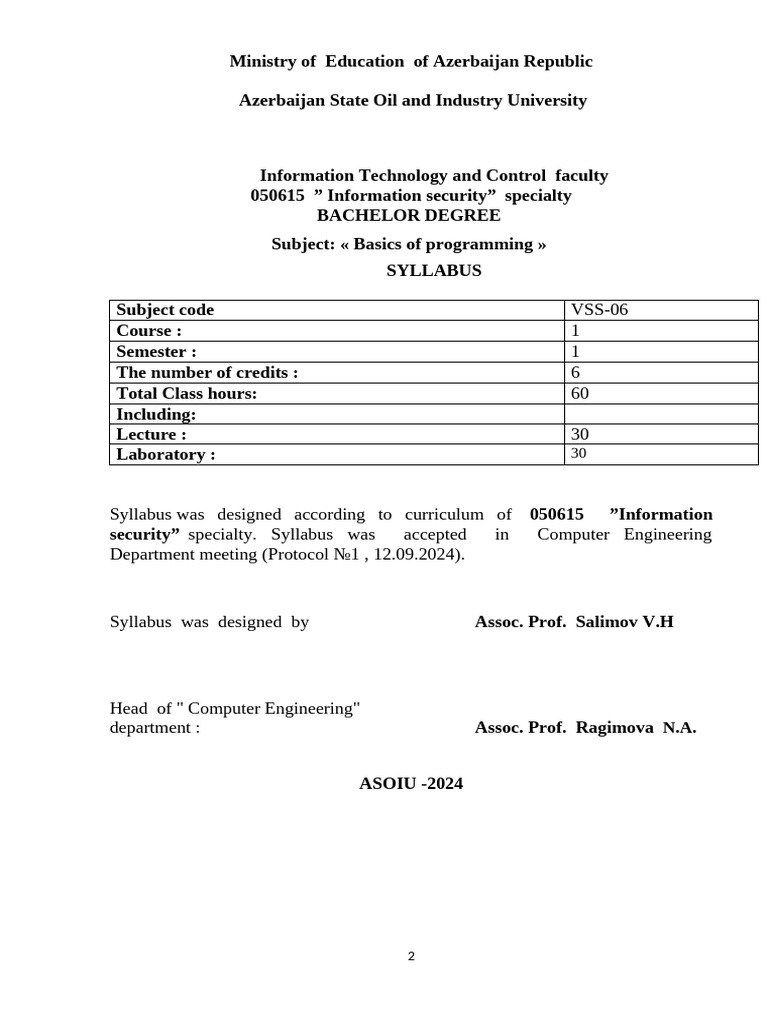 Programming Basics Syllabus for C/C++ | PDF | C++ | Computer Program