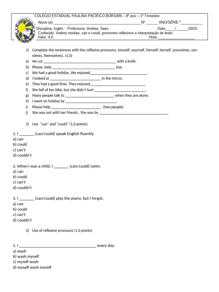 9th Grade English: Modal Verbs & Pronouns | PDF | Grammatical Number ...
