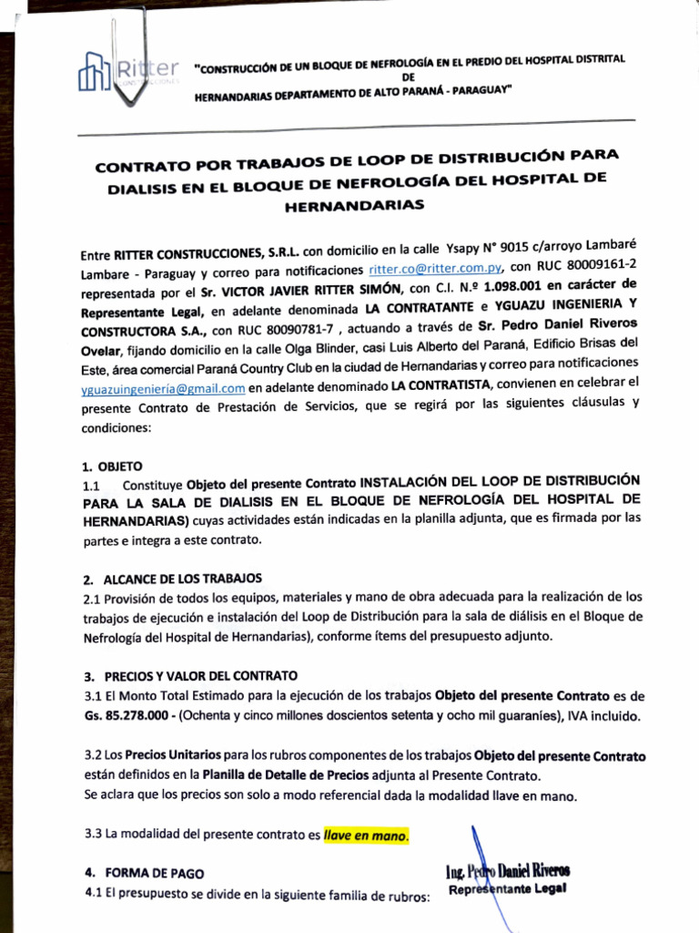 Contrato Yguazu - Loop de Distribución | PDF