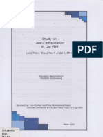 Study On and Consolidation in Lao PDR Land Policy Study No.7 Under LLTP II