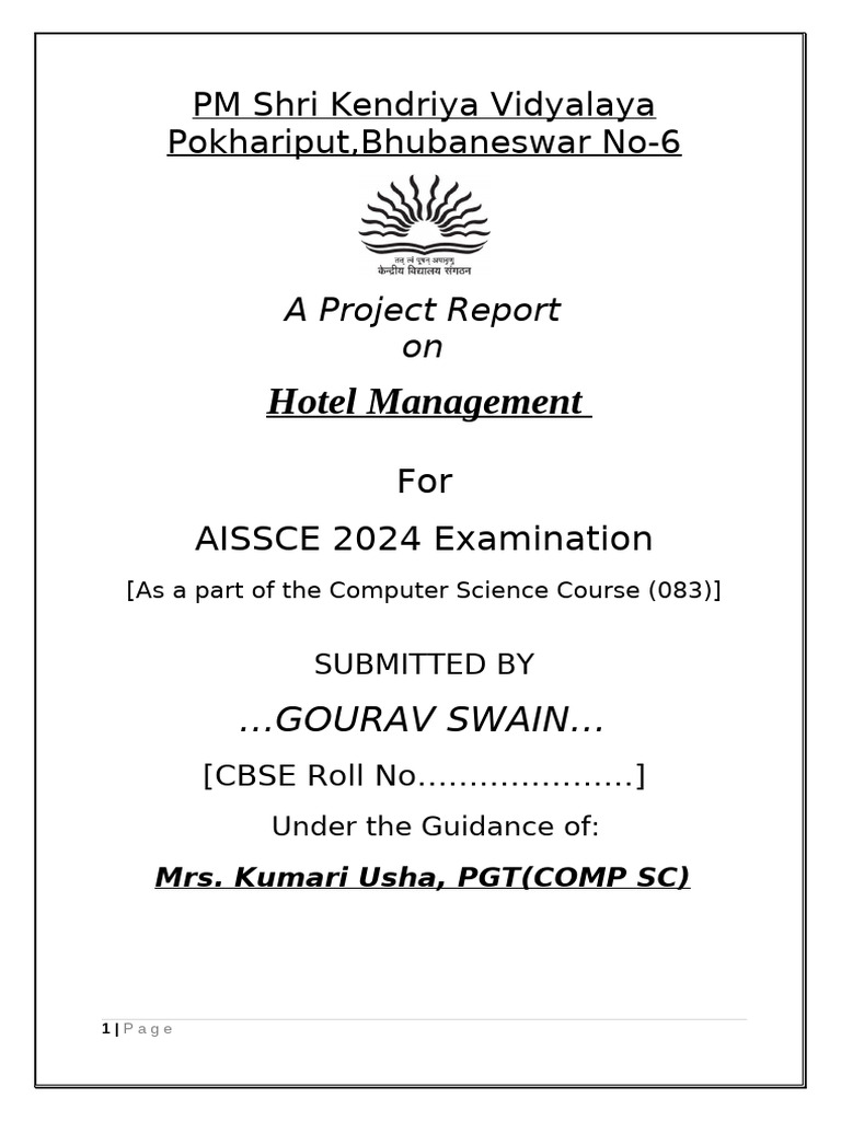 CS - 3 - Hotel Management System | PDF | Databases | Database Design