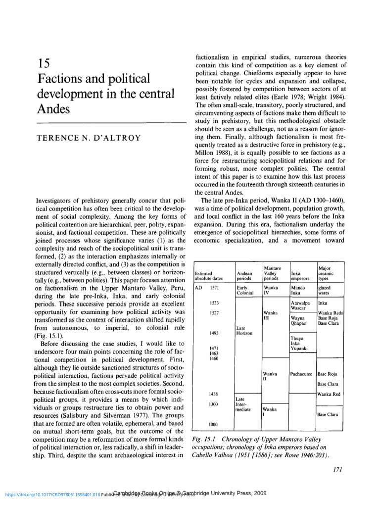 Factionalism in Central Andes Politics | PDF | Inca Empire | Copper