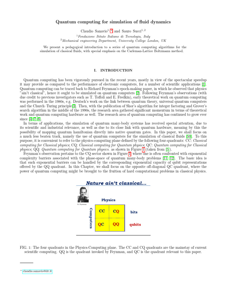 Quantum Algorithms for Fluid Dynamics | PDF | Quantum Computing ...