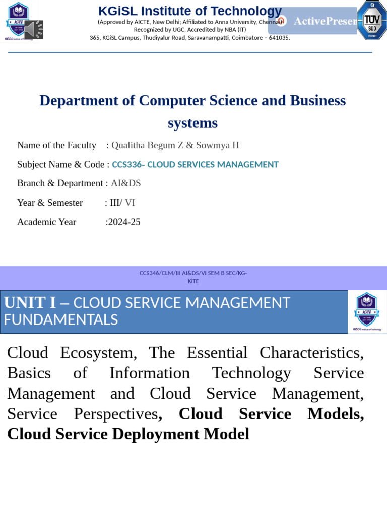 Unit 1 - LV2 | PDF | Software As A Service | Cloud Computing